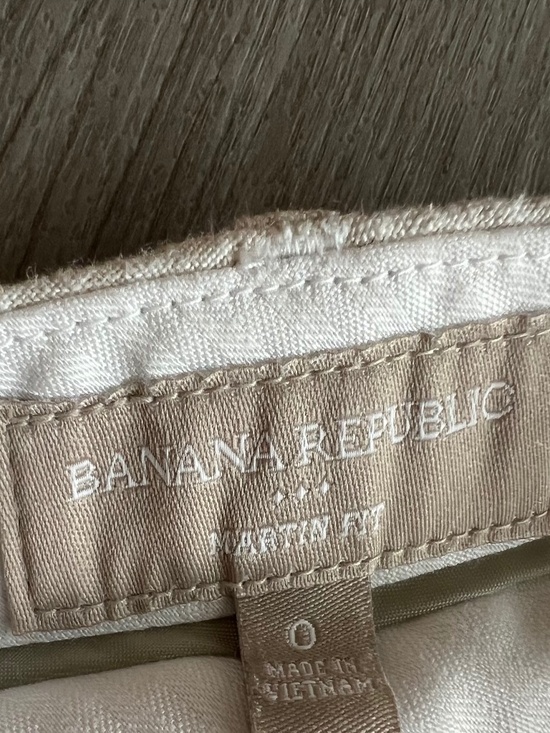 Banana Republic Linen Trousers/Pants (0, Women, Beige-White Striped, NWOT) - Picture 3 of 3